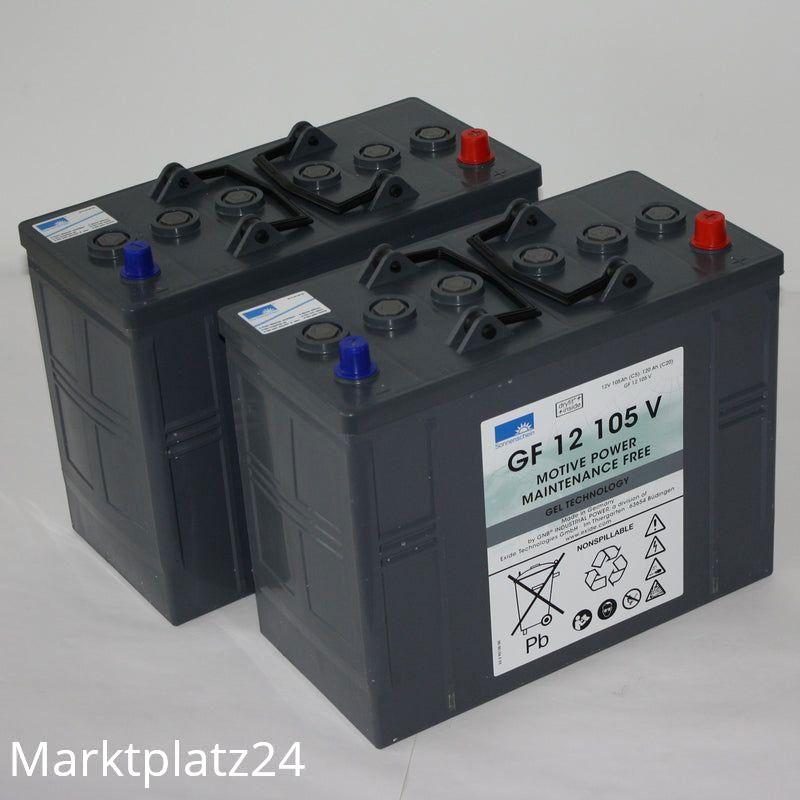 2 Gel-Batterien Ã 12 V/105 Ah, 1 St. - Marktplatz24