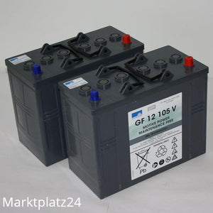 2 Gel-Batterien â€¦ 12 V/105 Ah, 1 St, - Marktplatz24