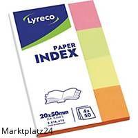 LYRECO INDEX PAPIER 20X50MM NEON SORT