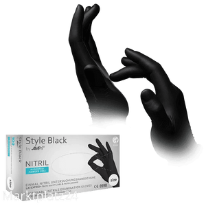 Nitril Handschuhe, Style Black, ungepudert, schwarz, Gr.XL, unsteril, 100 St/Box - Marktplatz24