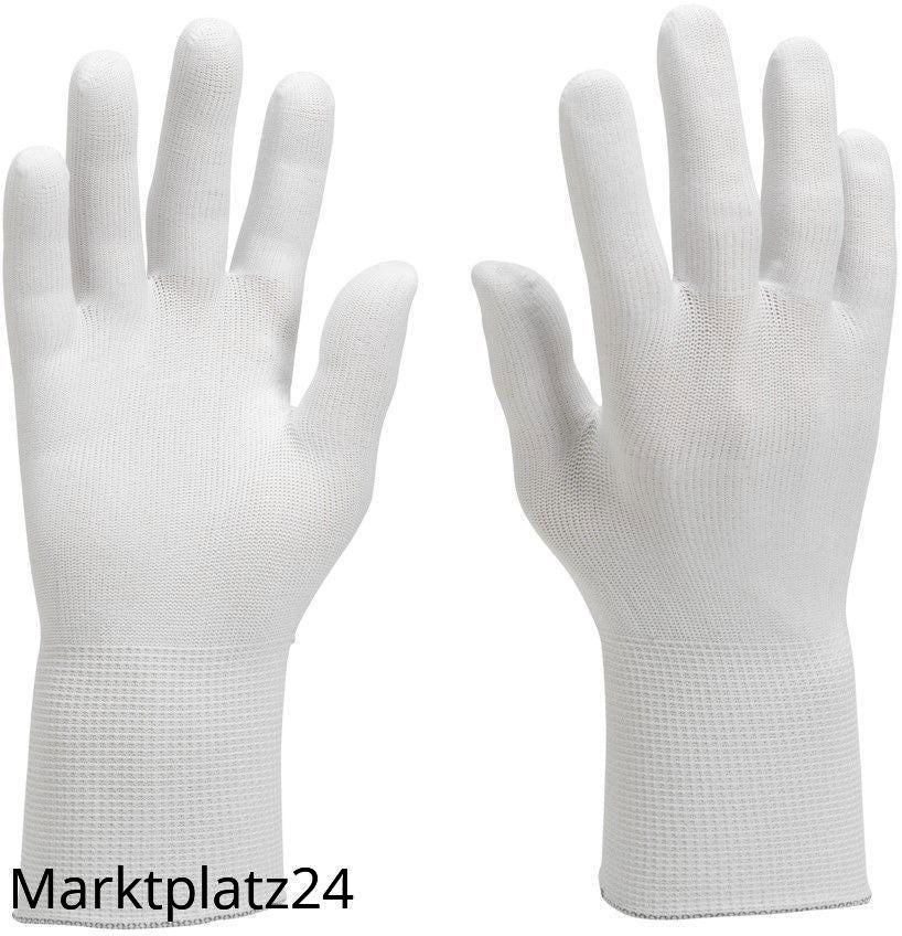 G35 Nylon-Handschuhe, weiß, Größe M, 12 Paar/Btl. - Marktplatz24