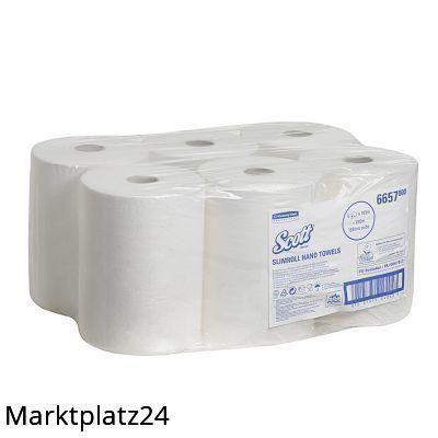 Scott Essential Rollenhandtuch, 350mx19,8cm, 1lg, weiß, 6 Ro/Krt. - Marktplatz24