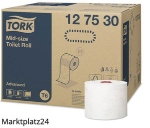 Tork Midi Toilettenpapier Advanced, weich, 2lg - T6 Compact System, hochweiß, Länge 100m, 27 Ro/Krt. - Marktplatz24