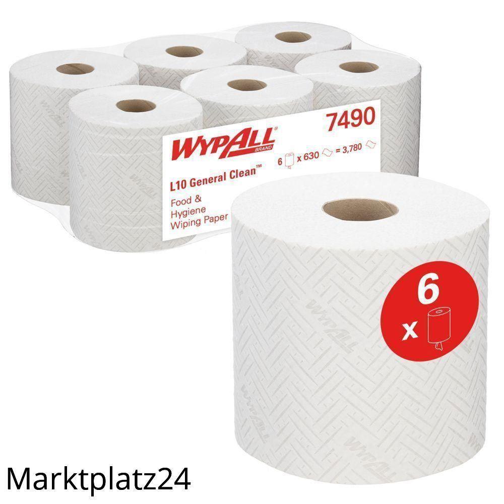 WypAll Papierwischtuch für Lebensmittel & Hygiene, Zentralentnahme RCS L10, 18,5x38cm, 1lg, weiß, perforiert, 6x630 Bl/Krt. - Marktplatz24