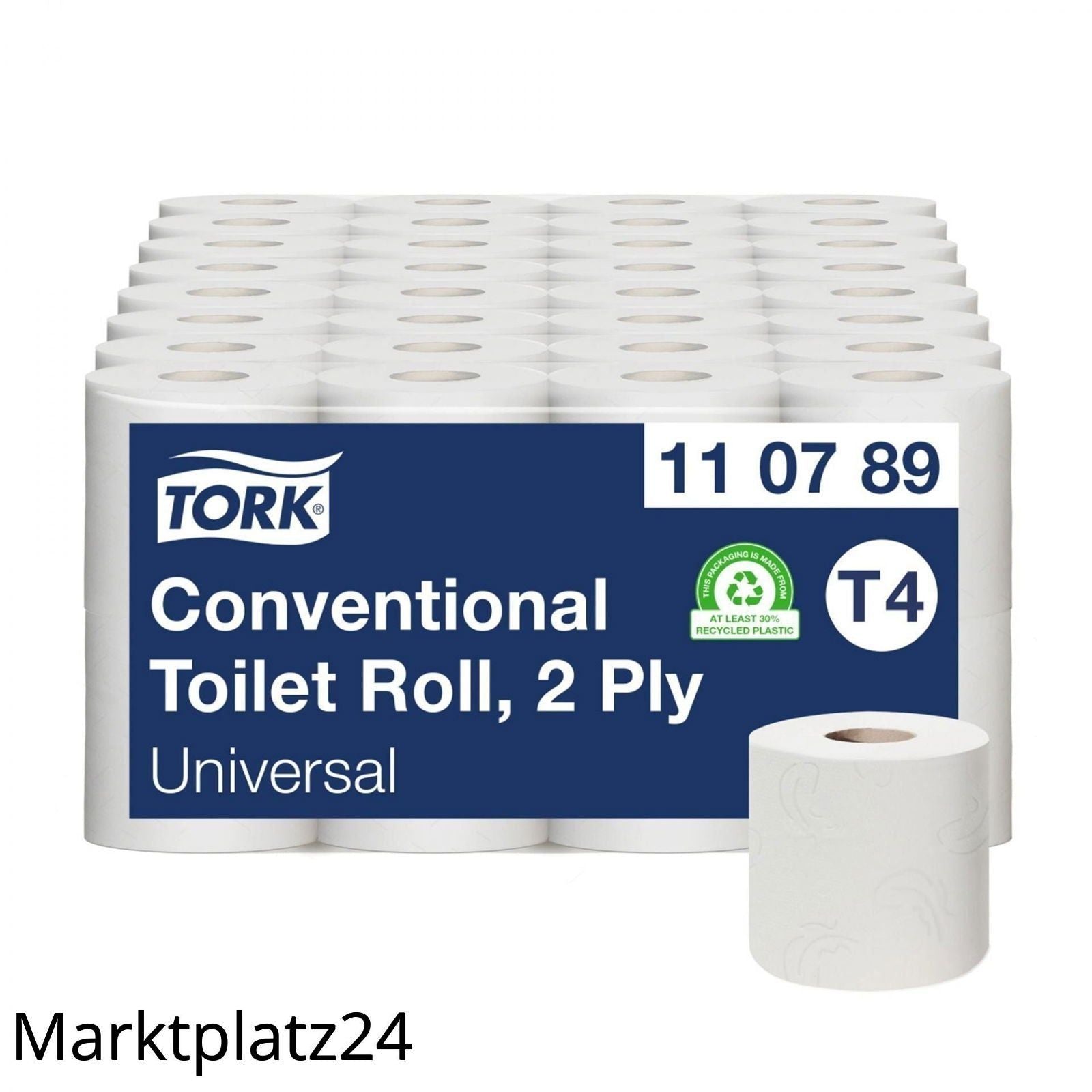 Tork Universal Toilettenpapier Kleinrolle, 2lg, naturweiß, 250 Bl:10x13cm, 48 Ro/Pack - Marktplatz24