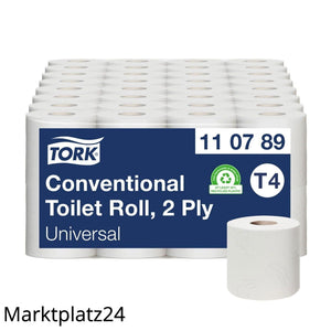 Tork Universal Toilettenpapier Kleinrolle, 2lg, naturweiß, 250 Bl:10x13cm, 48 Ro/Pack - Marktplatz24