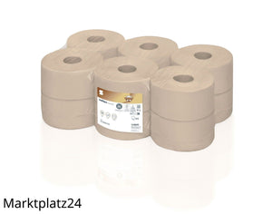 Toilettenpapier Satino Basic, Jumborollen, 1lg, 525m, weiß, Krepp, 6 Ro/Pk. - Marktplatz24