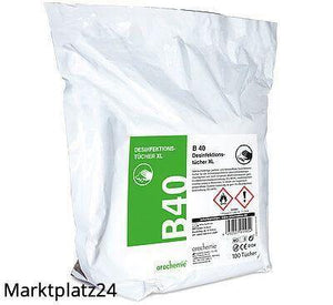 B 40 Desinfektionstücher XL, 100 Tü/Pk,  BAuA-Reg-Nr,: N-107619 - Marktplatz24