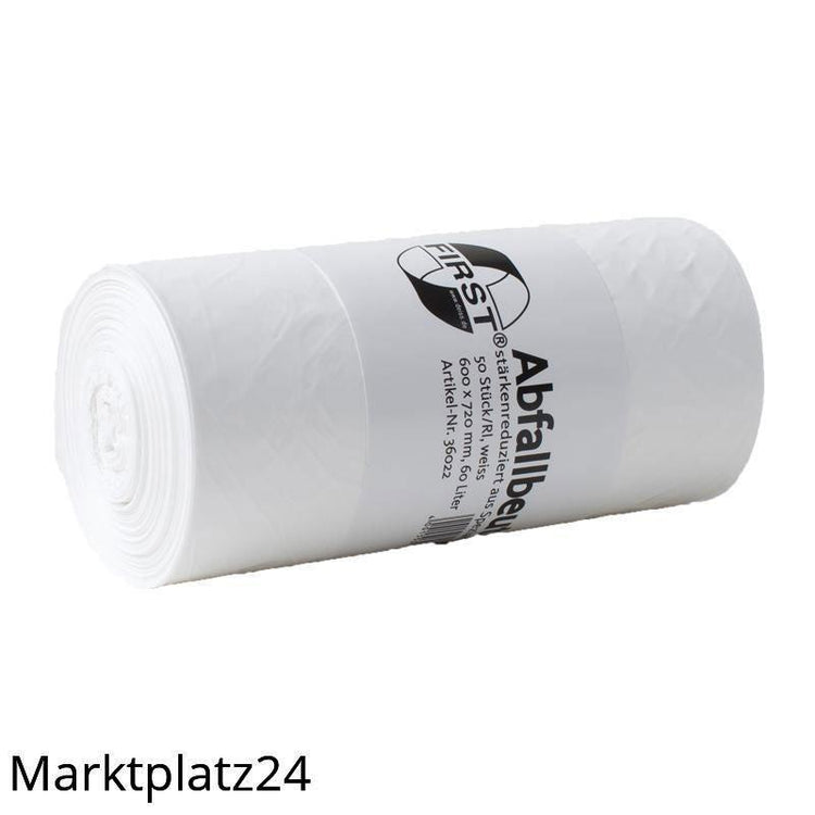 Abfallbeutel FIRST PLUS, LDPE, 18L, weiß, 460x520mm, 12my, 50 St/Ro. - Marktplatz24