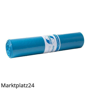 Abfallsäcke PREMIUM, LDPE, 120L, blau, 720x1000+50mm, 50my, mit Zugband, 25 St/Ro. - Marktplatz24