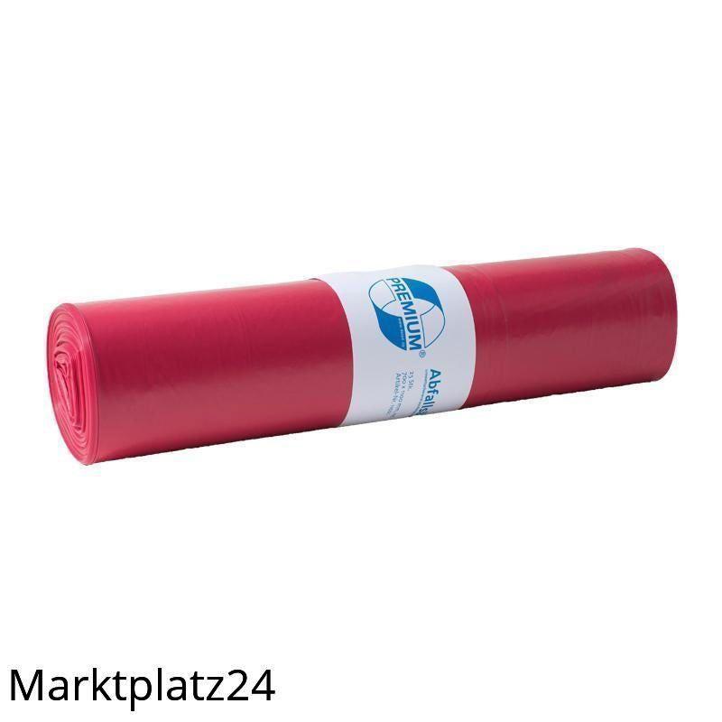 Abfallsäcke PREMIUM, LDPE, 120L, rot, 700x1100mm, 60my, 25 St/Ro. - Marktplatz24