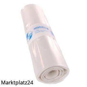 Abfallsäcke PREMIUM, LDPE, 120L, transparent, 700x1100mm, 70my, 25 St/Ro. - Marktplatz24