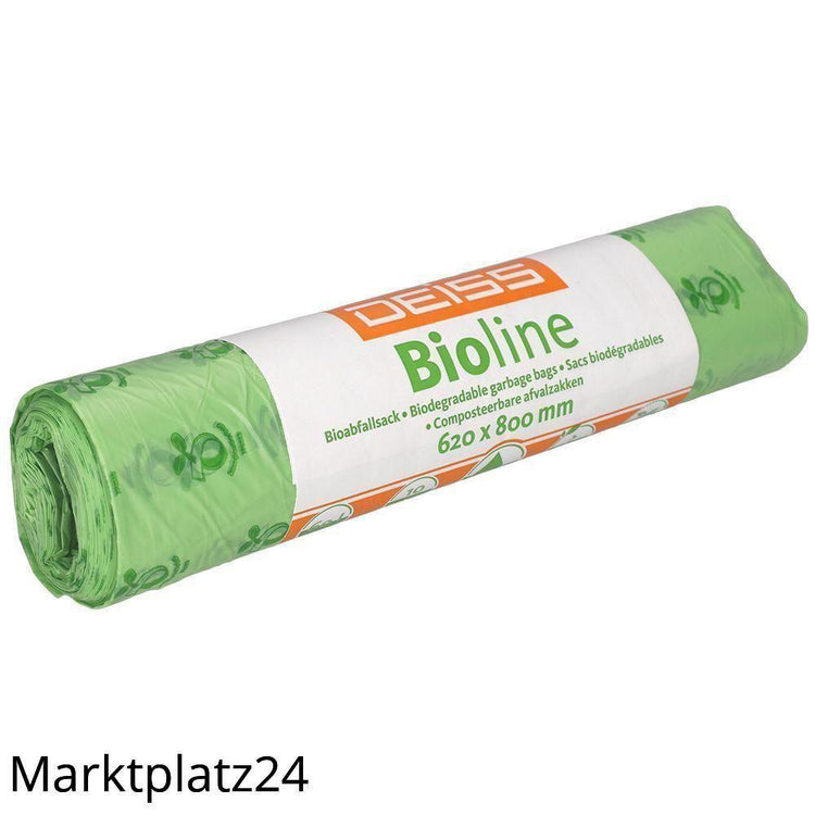 Bioline-Bioabfallsäcke, 60L, natur, 620x800x0,02mm, 10 St/Ro. - Marktplatz24