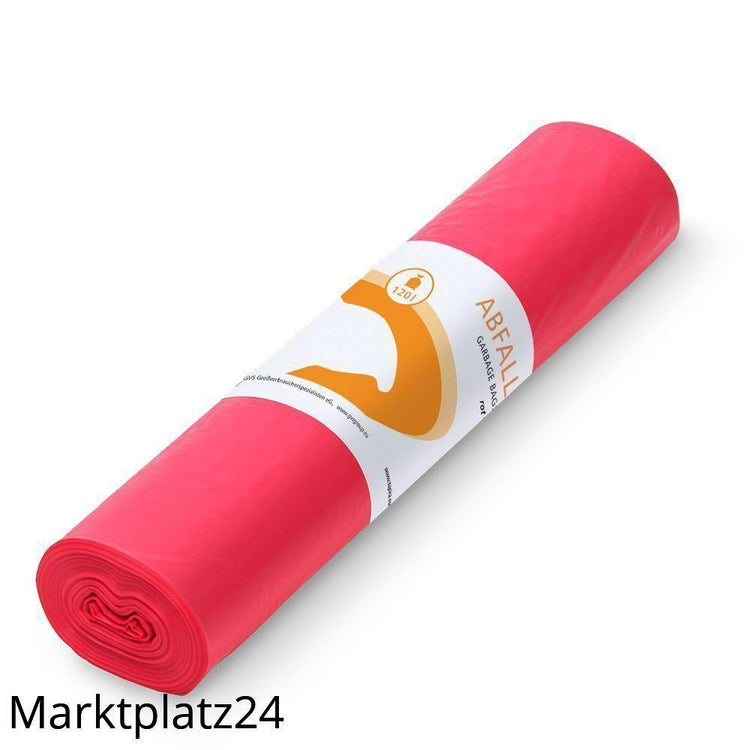 TAPIRA plus Abfallsäcke, LDPE, 120L,rot, 700x1100mm,37my, 25 St/Ro. - Marktplatz24