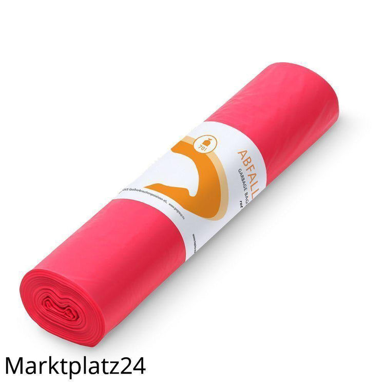 TAPIRA plus Abfallsäcke, LDPE, 70L,rot, 575x1000mm, 37my, 25 St/Ro. - Marktplatz24