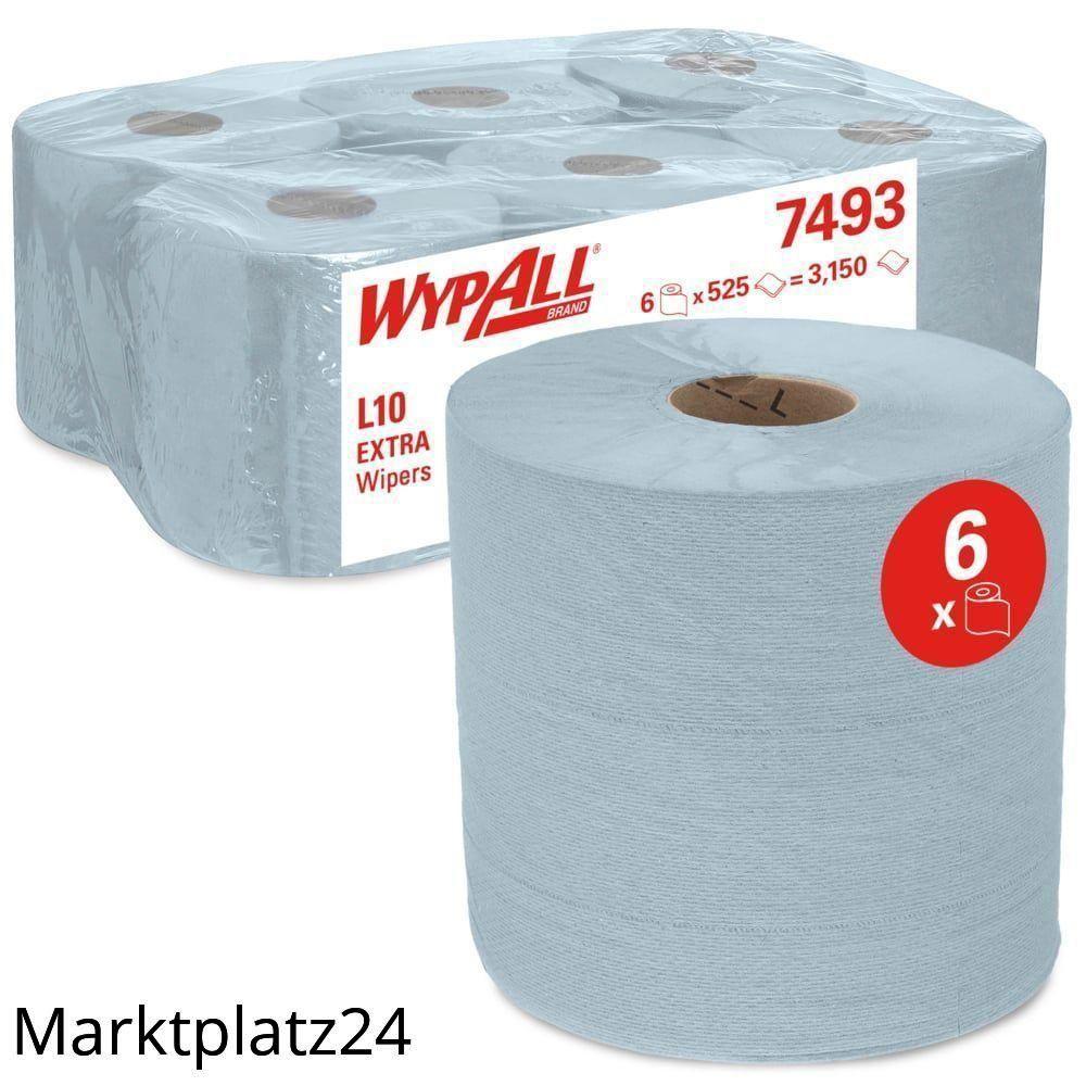 WYPALL L10 Extra Wischtücher, Zentralentnahme, 1lg, 18,5x38cm, weiß, 6x700 Bl/Ro. - Marktplatz24