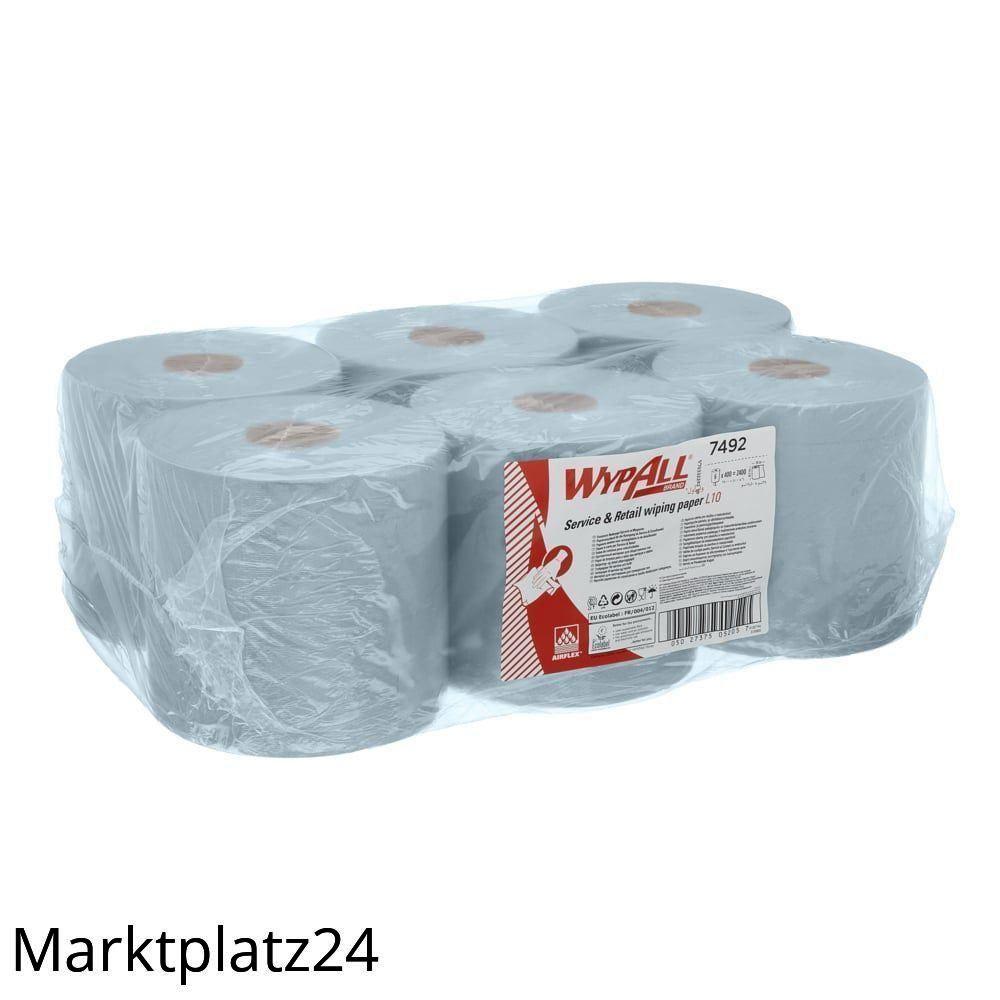 WypAll Papierwischtuch für die Reinigung im Serivce & Einzelhandel Zentralentnahme RCS L10, 18,5x38cm, 1lg, blau, 6x400 Bl/Ro. - Marktplatz24