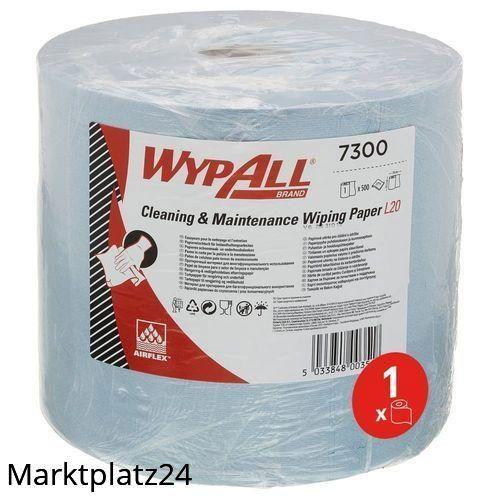 WypAll Papierwischtuch für Instandhaltungsarbeiten, Großrolle L20, 23,5x38cm, 2lg, blau, 1x500 Bl/Ro. - Marktplatz24