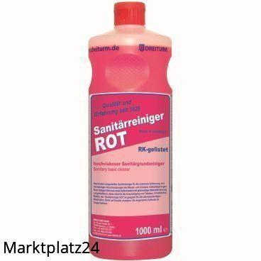 Sanitärreiniger, rot, 1L Rundflasche - Marktplatz24