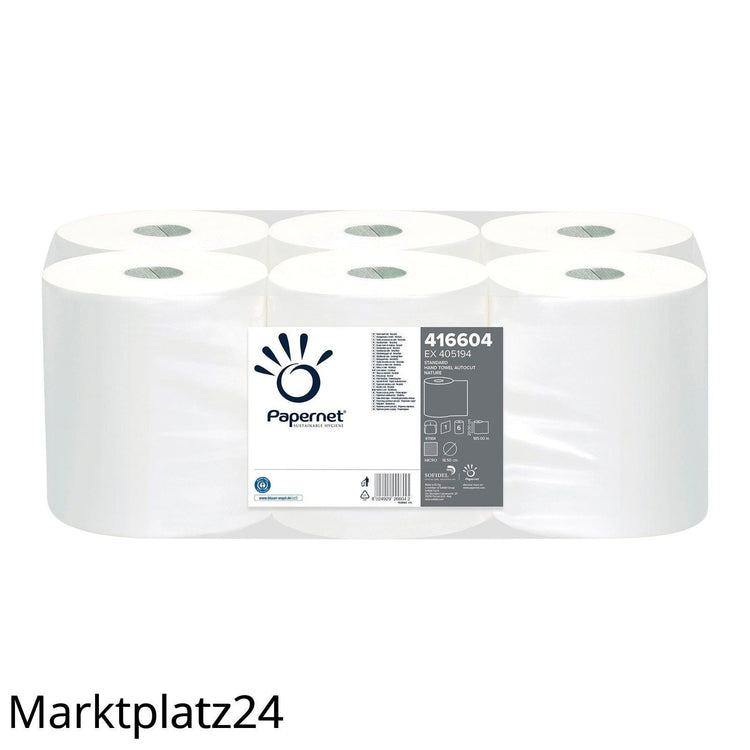 Handtuchpapierrolle, 185x0,20m, 1lg, naturfarben, Recycling, 6Ro/VE - Marktplatz24