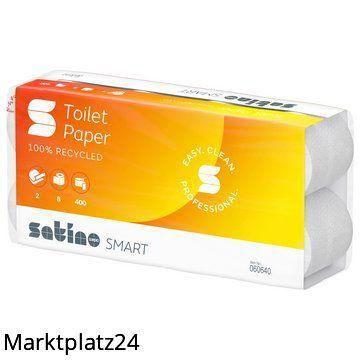 Toilettenpapier Satino Smart, 2lg, 9,5x11cm, 250 Blatt, weiÃ¡, Recycling, 8x8 Ro/VE - Marktplatz24