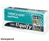 Toilettenpapier Wepa Liquify, 3lg, 9,5x11cm, 250 Blatt, hochweiß, Recycling, 8x8 Ro/VE - Marktplatz24