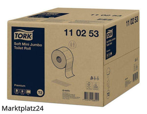 Tork Premium Toilettenpapier Mini Jumbo Rolle, 2lg, 170m, Tissue, hochweiß, 12 Ro/VE - Marktplatz24