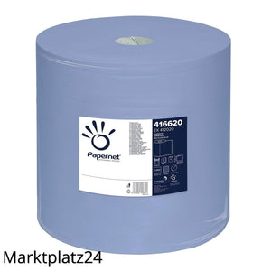 Wischtuchrolle, 37,3x36cm, 3lg, 1000 Bl., blau, Recycling, 1 Ro/VE - Marktplatz24